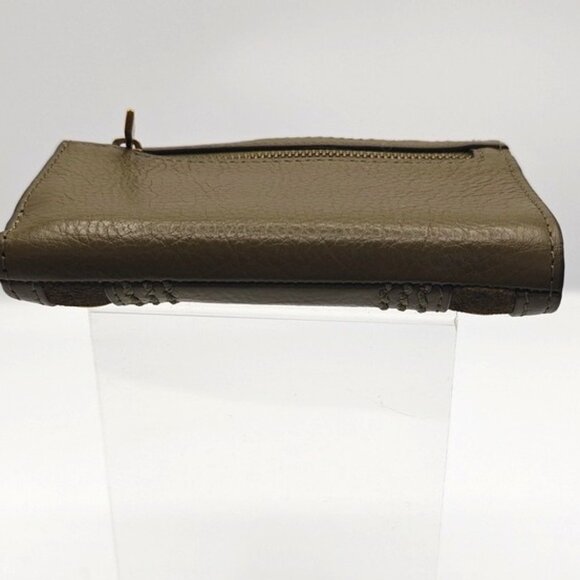 Fossil Bifold Wallet Khaki Green Pebble Leather & Suede - Picture 7 of 7